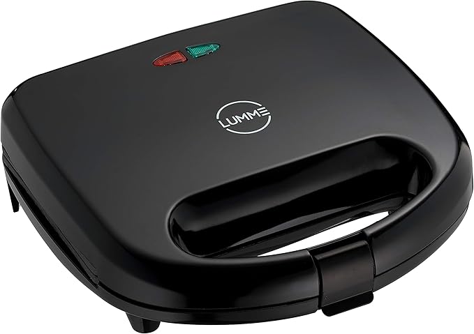 Lumme Sandwich Maker, Sandwich Toaster, Panini Press, Quesadilla Maker, Grilled Cheese, French Toast Press, Pizza Pockets Press, Indicator light, Omelet, White (Black)