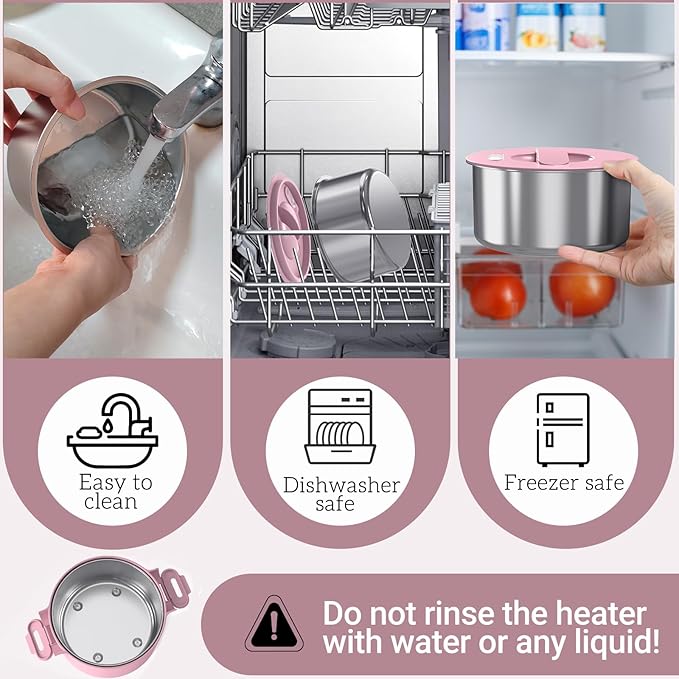 Electric Lunch Box, 33OZ Portable Food Warmer | 100W Rapid Heating & Leak-Proof 304 Stainless Steel | 3-in-1(Car 12V/24V & Home 110V) | Perfect for Work/Travel,On-the-Go,Ideal Gift for Men & Women
