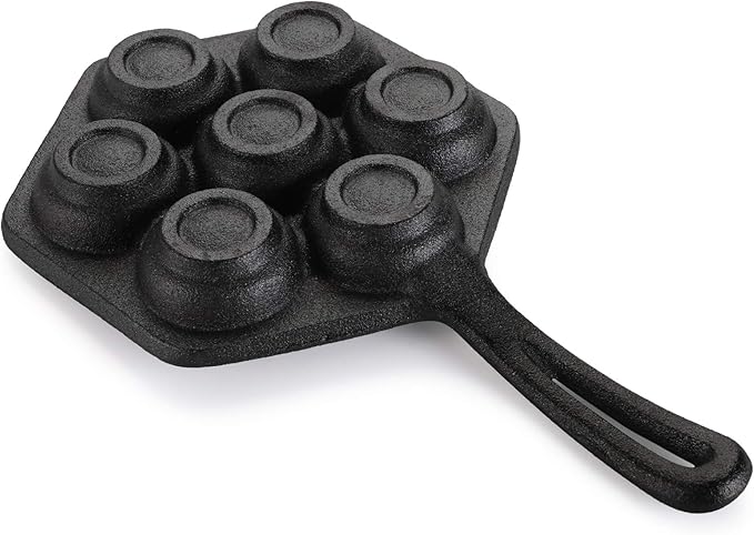 WUWEOT Nonstick Aebleskiver Pan, Cast Iron Takoyaki Griddle Stuffed Pancake Maker for Making Munk, Pancake Balls, Poffertjes, Puffs, Takoyaki, Banh Khot, Thai Kanom Krok
