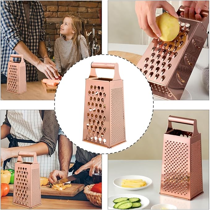 DOITOOL Multi Purpose 4-Sided Stainless Steel Vegetable Slicer Wire Cutter Grater for Kitchen Use Includes Cheese Grater and Veggie Peeler Function 10.5X8X9.3 Inch