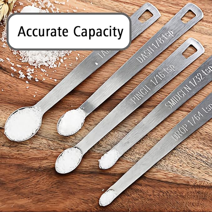 2PCS 1/16 Teaspoon(1/16tsp, 0.31ml, Pinch) Single Tiny Measuring Spoon, Small Individual Stainless Steel Measure Spoons Only
