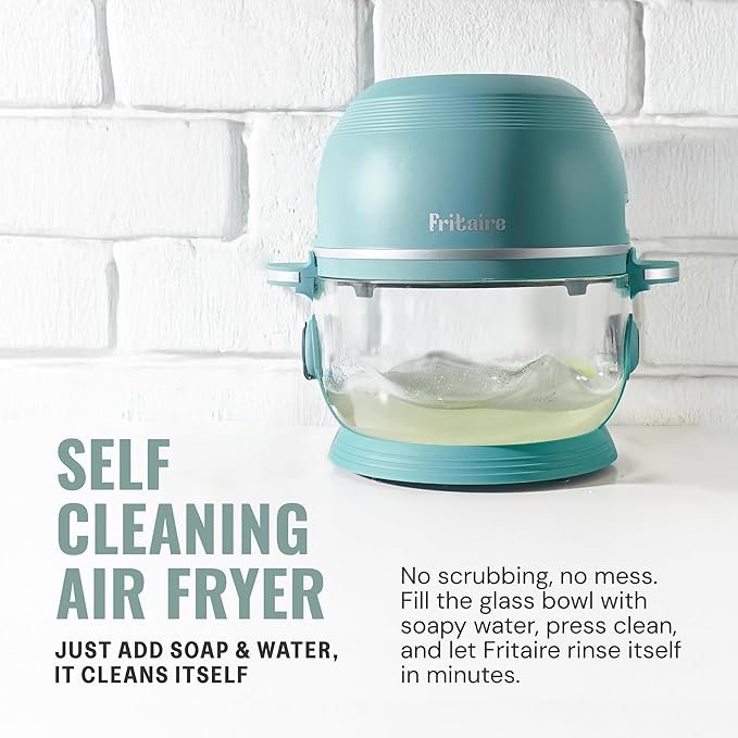 Non Toxic Air Fryer™ 9-in-1 Functions - Glass AirFryer 5 Quart w/ 360 Visibility, Self-Cleaning, 400F Vortex Air Fryer for Even Cooking, BPA-Free Teflon Free, Rotisserie, Roast, Bake, Mauve Rose