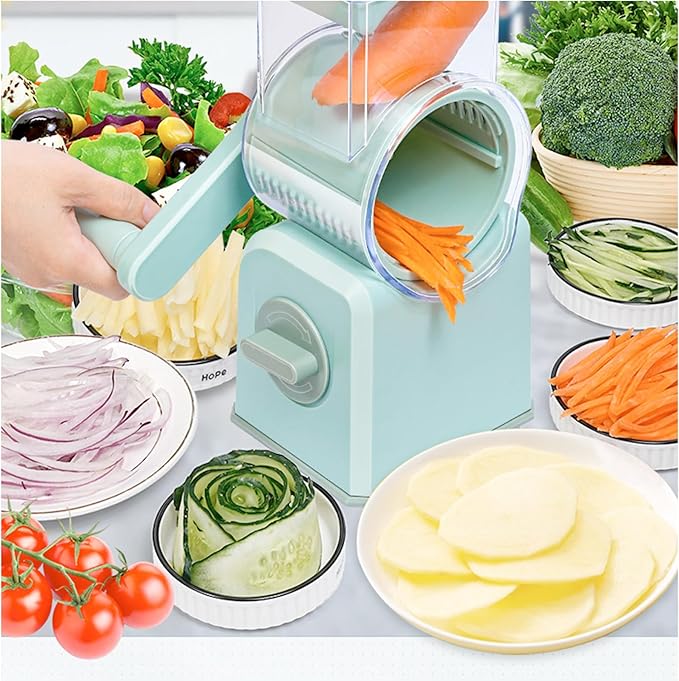 Multi functional Mandoline Slicer for Kitchen Vegetable Chopper Onion Potato Food Veggie Fruit Slicer and shred with Container Kitchen Gadgets 5-in1 food chopper