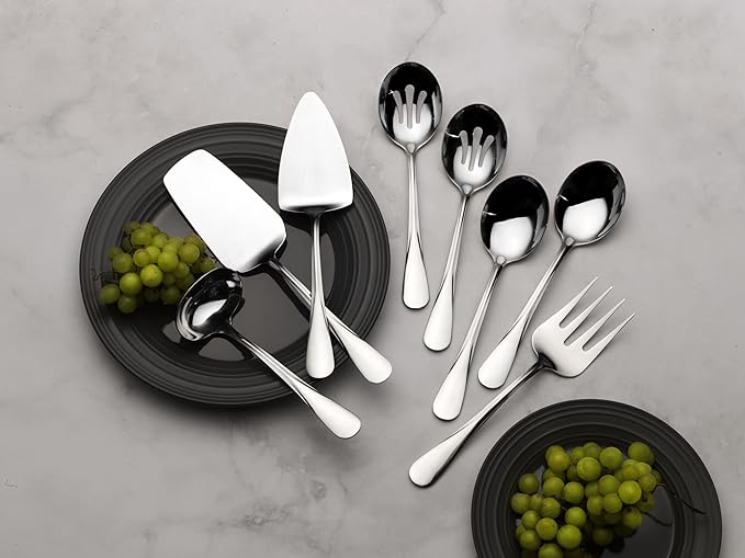 Gourmet Basics by Mikasa 5181046 Kaylee 8-Piece Stainless Steel Serving Set