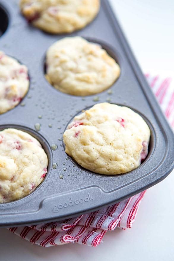GoodCook Everyday Nonstick Steel Muffin Pan, 6 cup, Gray