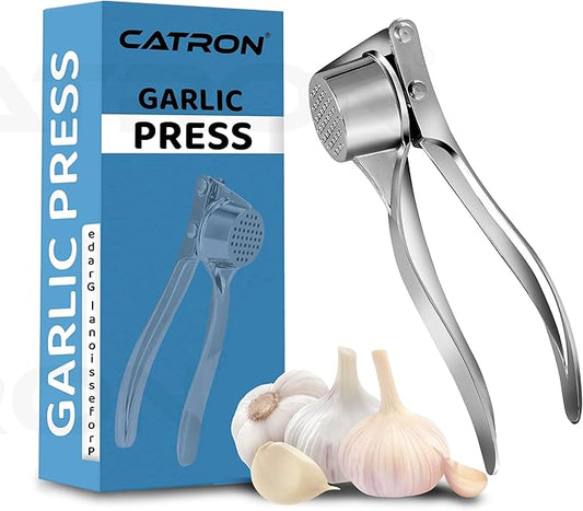 Stainless Steel Garlic Crusher Presser Garlic Press Manual Garlic Mincer | Garlic Cutter Chopper | Easy to Squeeze & Clean for Kitchen