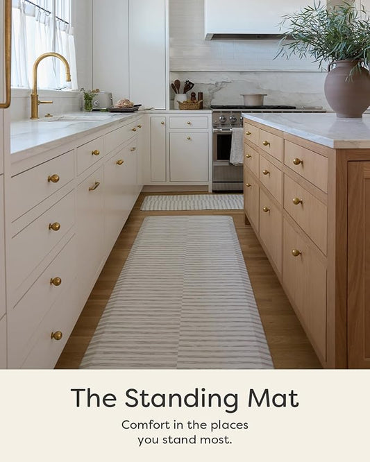 House of Noa Nama Standing Mat – Anti-Fatigue Cushioned Kitchen Mats for Floor | Ergonomic Bounce-Back Foam Kitchen Mats | Anti-Fatigue Mats for Kitchen & Standing | Reese Bark | 22" x 72"