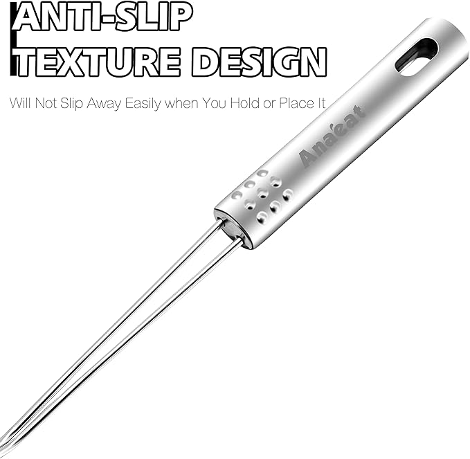 Anaeat 4.5" Stainless Steel Spider Skimmer, Professional Kitchen Pasta Strainer Spoon with Long Handle - Asian Strainer Ladle Wire Skimmer Spoons for Cooking and Frying