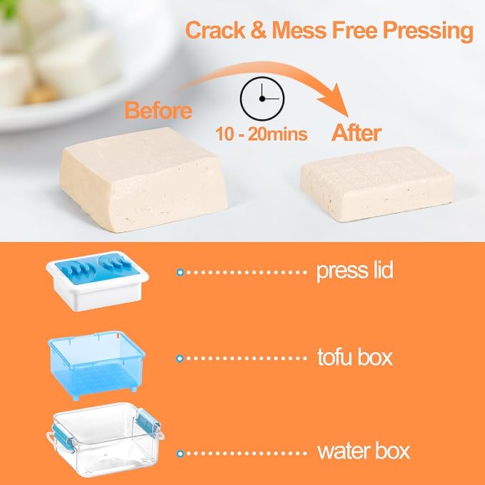Tofu Press - Tofu Press Dishwasher Safe for Quickly Exacting Water from Organic Silken, Extra Firm Tofu