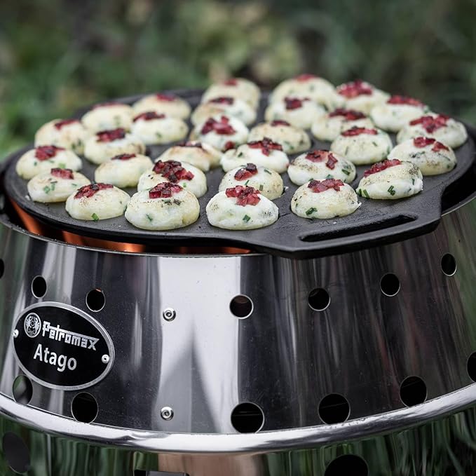 Petromax Cast Iron Poffertjes Pan for Hygge Kitchen or Camping, Ebelskivers/Aebleskivers Griddle Cookware Conducts Heat Evenly