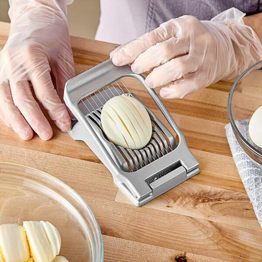 Soro Essentials- 1/4” Aluminum Mushroom Slicer with Stainless Steel Blades- Multipurpose Egg Slicer Dicer Cutter Hard Boiled Eggs Strawberry Slicer for Soft Fruit Mushroom Home Use