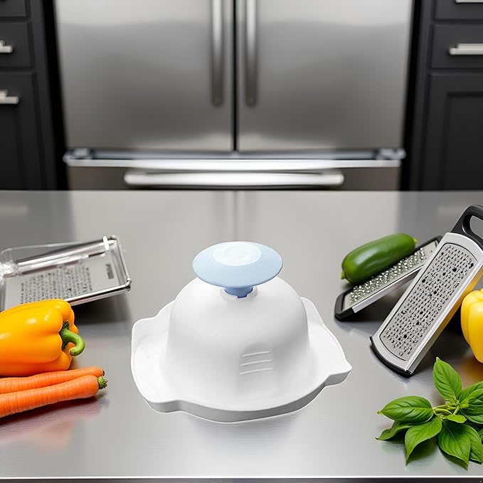Blue Food Safety Holder for Mandolin Slicer,Finger Anti-Cut Protectors for Vegetable Grater, Peelers and Slicers, Food Slicer Cutter Finger Guard for Mandoline Slicer, Grating and Slicing Tools
