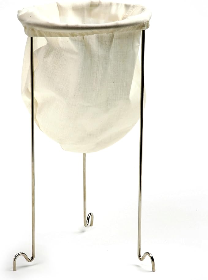 Norpro, White & Silver Strainer Stand, 12in/30.5cm high and 6.5in/16.5cm