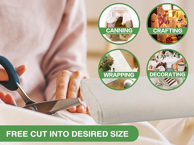 Olicity Cheese Cloths, Grade 100, 36 Sq Feet, Reusable Cheese Cloth with Closed Edges Fabric Fine Mesh Cloth, Unbleached Cotton Muslin Cheesecloth for Straining,Bread,Tea,Crafts,Free Cutting - 4 Yards