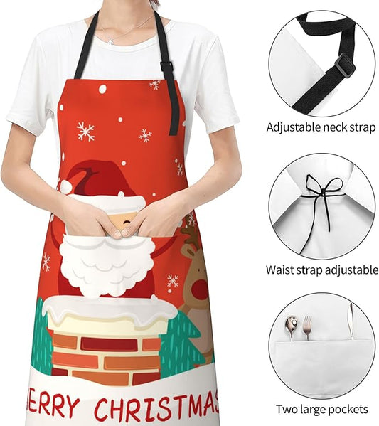 Apron with Pockets Aprons for Women Men Kitchen Chef Apron for Cooking Gardening Server Waitress Painting