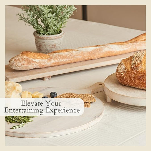 CG Hunter 12' Artisan-Crafted Mango Wood Cheese Board, Elegant Wooden Serving Platter for Charcuterie, Cheese Display, Appetizers, Perfect for Entertaining & Home Decor