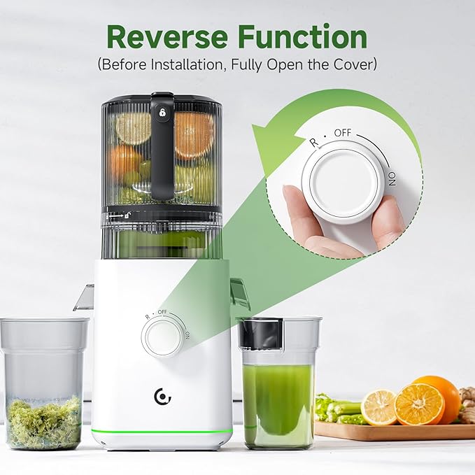 VANDISELL Cold Press Juicer, 6.5" Extra Wide Feed Chute, 3-in-1(Juice & Sorbet & Nut Milk) Juicer Machines with 600W Max Motor & 85oz Large Capacity, Auto-Precut, High Juice Yield