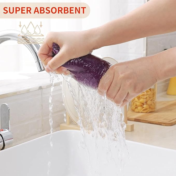 Kitinjoy 100% Cotton Waffle Weave Kitchen Towels, 8-Pack Super Soft and Absorbent Dish Towels for Drying Dishes, Kitchen Hand Towels, 13 in x 28 in, Violet