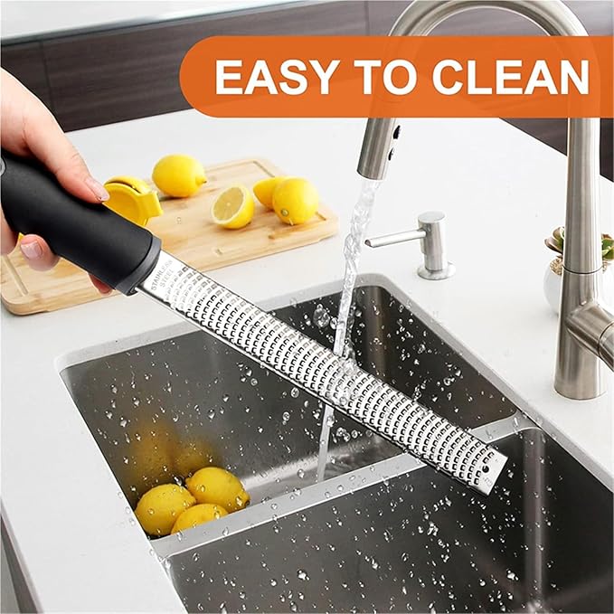 Stainless Steel Cheese Grater Lemon Zester With Cover Fruit Chocolate Nonslip Handle(Yellow)