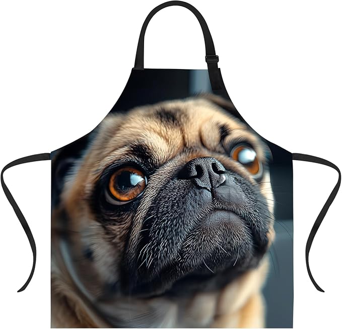 Funny Cat Apron with 2 Pockets Waterproof for Men Women Kitchen Garden Decor