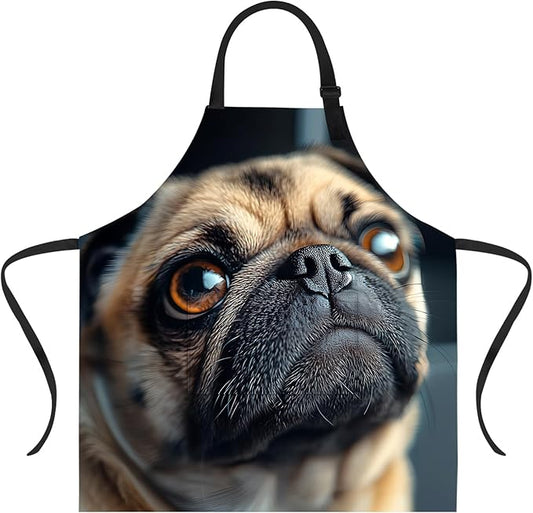 Funny Cat Apron with 2 Pockets Waterproof for Men Women Kitchen Garden Decor