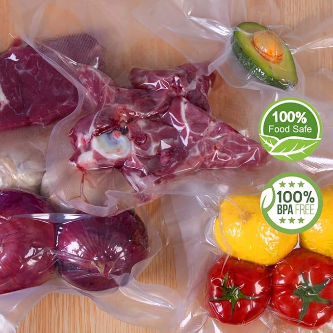 200 Pint Size 6x10Inch 4mil Food Vacuum Sealer Bags with Commercial Grade,BPA Free,Heavy Duty,Great for Food Vac Storage or Sous Vide Cooking