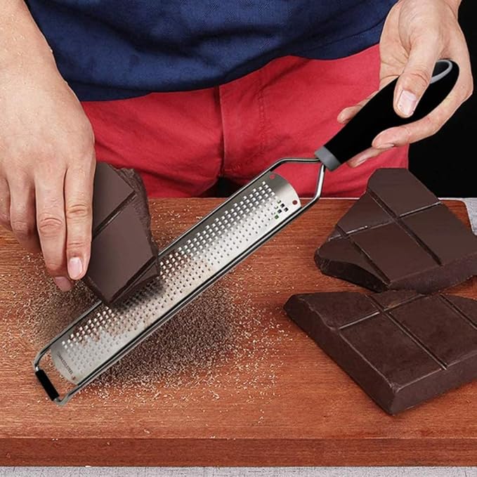 Citrus Lemon Grater - Professional Zesting Tool for Cheese, Lemon, Ginger, Garlic, Nutmeg, Vegetables, Fruits,Chocolate-Black