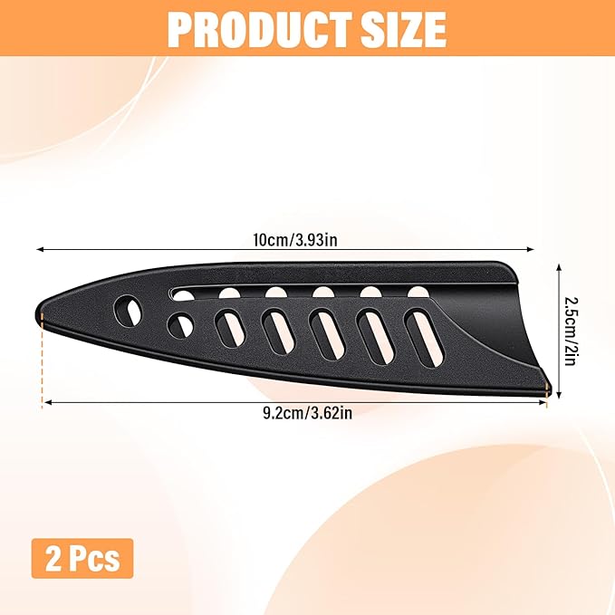 2 Pack Safety Knife Covers, PP Plastic Kitchen Knifes Blade Protector, Universal Guards Knife Covers or Sleeves for 3.5'' Paring Bread Carving Chef Knifes
