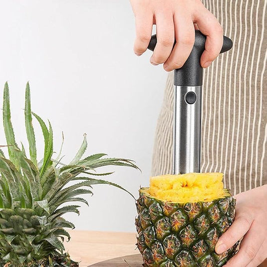 Pineapple Corer and Slicer, Upgraded Reinforced Stainless Steel Pineapple Cutter Tool, Easy to Use Kitchen Gadget for Perfect Pineapple Rings, Fruit and Vegetable Corer Remover