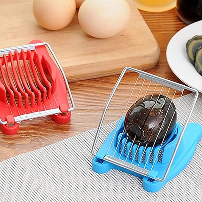 Egg Slicer, Egg Splitter, Fancy Egg Cutter Tool, Kitchen Egg Slicer for Hard Boiled Eggs Tool (Color : Blue)