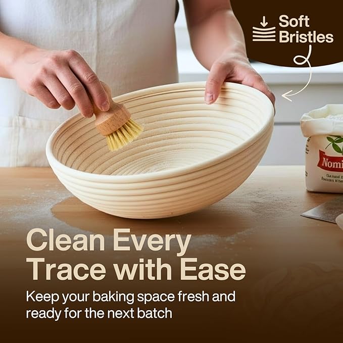 Sourdough Starter Kit | 9" Round & 10" Oval Banneton Bread Proofing Baskets | Sourdough Bread Baking Supplies with Dough Whisk, Scrapers Bread Lame, Cleaning Brush, Detailed Guide & Recipes