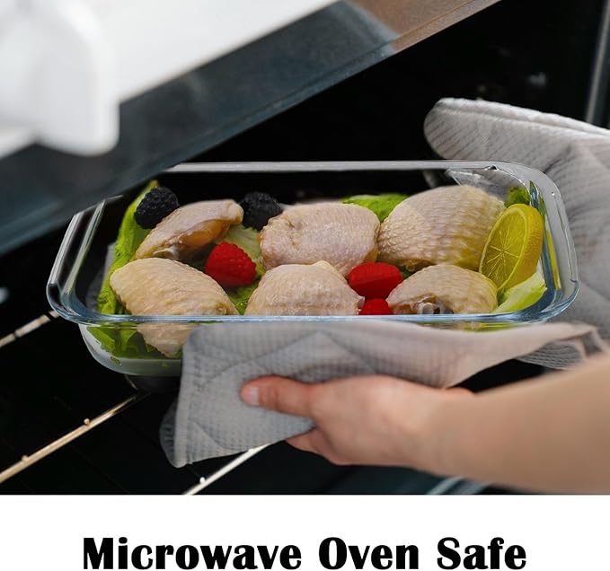 Small Glass Baking Dish for Oven, 1L Casserole Dishes for Oven, 10x6 Glass Baking Pan