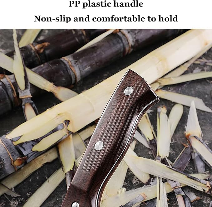 Sugar Cane & Pineapple Peeler, Paring Knife & Fruit Cutter, Stainless Steel Blade, Brown Plastic Handle