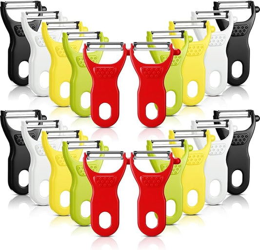 20 Pack Vegetable Peeler Bulk with Sharp Blade, 5 Colors Potato Peelers for Kitchen, Dual Blade Y Peeler with Ergonomic Grip for Potatoes Carrots Fruit, Peeling Tools for Kitchen Restaurant