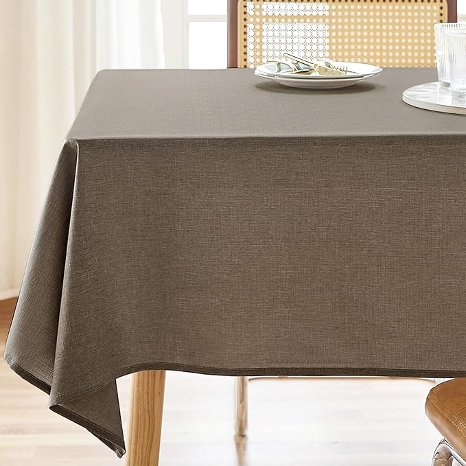 AUSSPVOCT Textured Tablecloth Rectangle 60x104 Water Resistant Spill-Proof Wipeable Table Cloth Wrinkle Free Fabric Dining Table Cover for Birthday Party Farmhouse Spring Kitchen Tablecloths