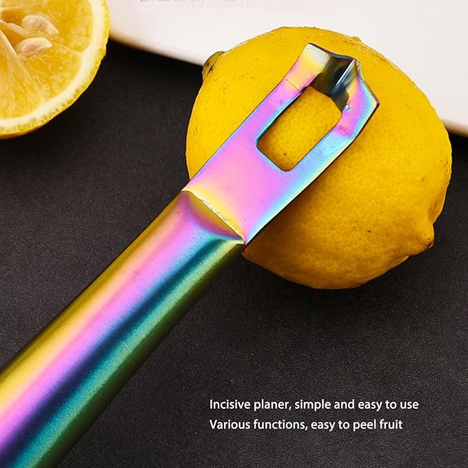 Stainless Steel Citrus Lemon Peeler Zester Tool,Multipurpose Lemon Zester Fruit Peeler,Garnish for Cocktail Mixers,Multifunctional Kitchen Gadget,Professional Grade Bar Accessory