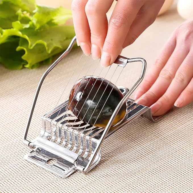 Egg Slicer for Hard Boiled Eggs, Stainless Steel Wire Multi-Purpose Egg Slicer, Kitchen Utilities, Can Cut Eggs Bread Mushroom Soft Fruit