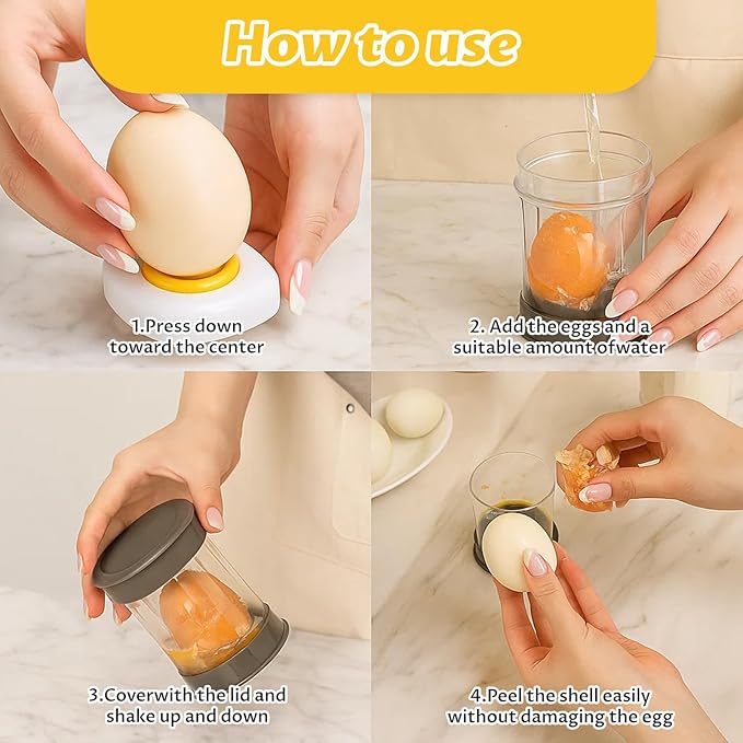 3PCS Egg Peeler Set, Hard Boiled Egg Peeler, Egg Peeler Tool for Hard Boiled Eggs Suitable for Family Chefs, Kitchen Enthusiasts and Busy Professionals
