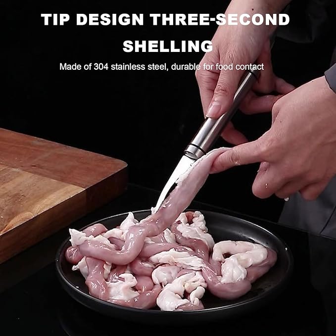 2PCS Shrimp Deveining Tool Stainless Steel Shrimp Peeler and Deveiner Tool Portable Seafood Deveiner Tool Practical Kitchen Tools for Fish Deveining Peelers