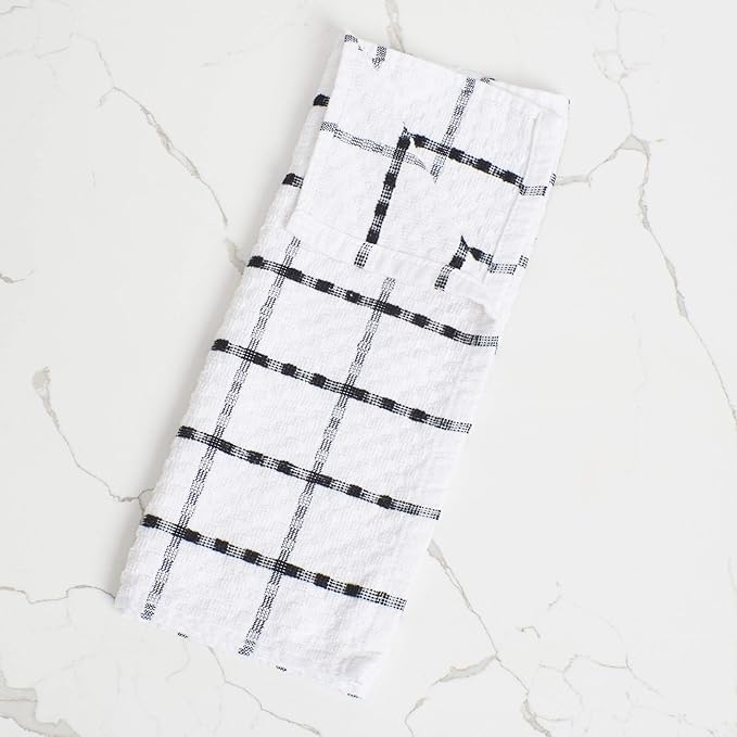 Kitchen Towels - Dish Towels and Dish Cloths - Hand Towel and Dishcloths Sets - 100% Soft Ring Spun Combed Cotton - Great for Cooking in Kitchen or Household Cleaning - Size 15" x 25" (Grey, 24)