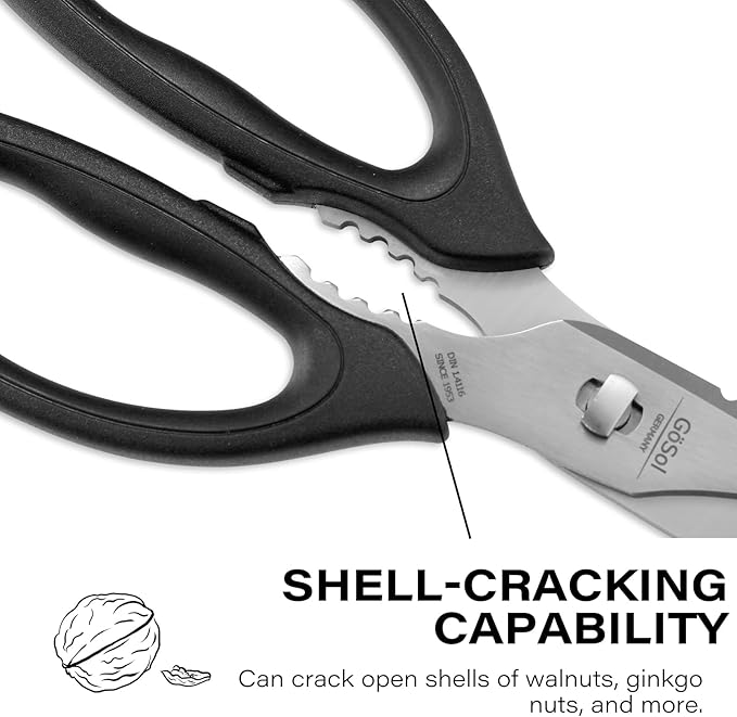 Kitchen Scissors Come Apart Kitchen Shears Premium Stainless Steel Scissors for Food Heavy Duty Shears for Chicken Bone Nutcracker Bottle Can Opener 02B