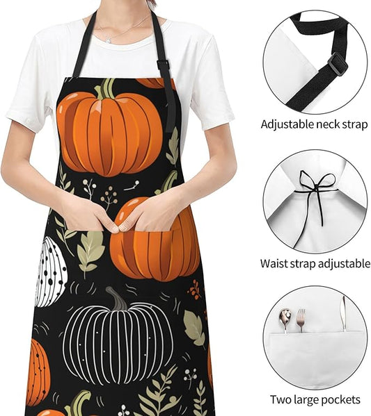 Apron with Pockets Aprons for Women Men Kitchen Chef Apron for Cooking Gardening Server Waitress Painting