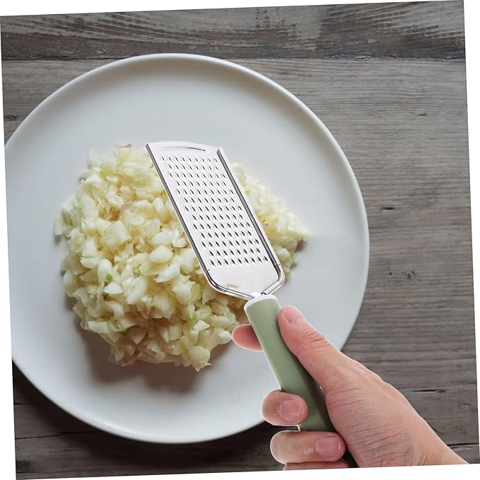 Alipis Stainless Steel Garlic Zester with Ergonomic Handle Multifunctional Grater for Garlic Ginger Cheese More Easy to Clean Kitchen Tool for Home Cooking