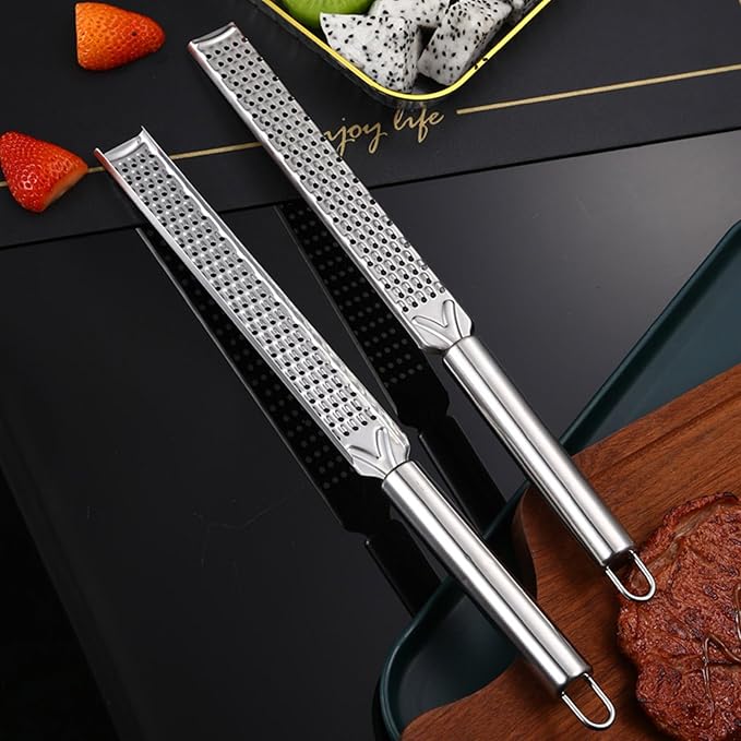 Stainless Steel Cheese Grater Lemon Zester With Handle For Vegetables Lemon Cheese Chocolates Fruit Kitchen Gadget Garlic Grater Tool