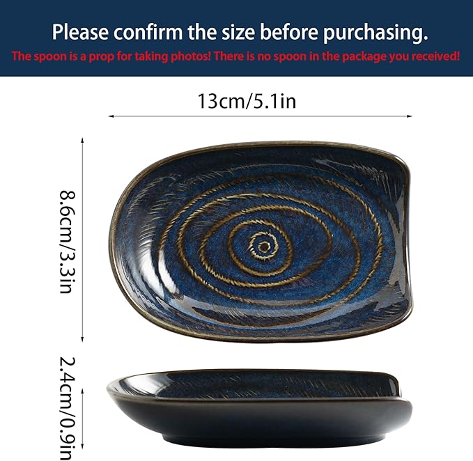 Ceremic Spoon Rest for Stove Top, Spoon Holder for Kitchen Counter, Coffee Spoon Rest, Cooking Utensil Rest for Ladles, Kitchen Decor, Housewarming Gifts, 1 pack (blue)