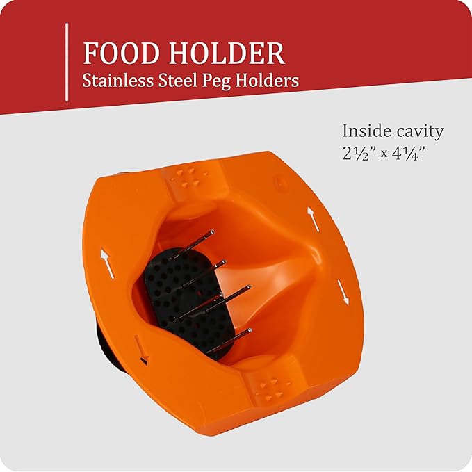 Borner by Reston Lloyd Food Safety Holder for Mandoline Slicers, Cutters & Food Graters, Protective Hand, Finger Guard for Safe Slicing & Grating, Orange