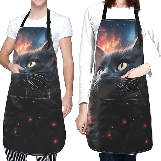 Apron with Pockets Aprons for Women Men Kitchen Chef Apron for Cooking Gardening Server Waitress Painting
