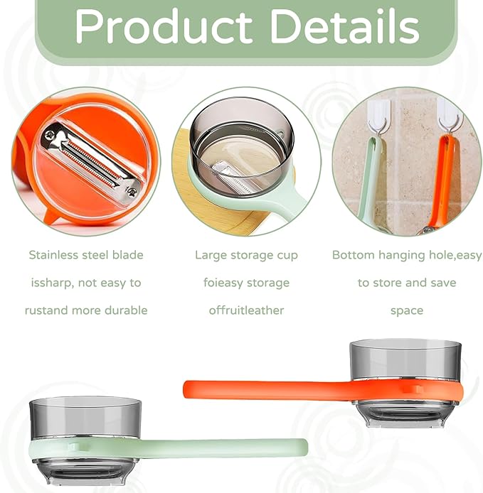 2 Pcs Peeling Knife With Storage Box,Peeler With Storage,Vegetable Peeler,Easy To Clean Peelers For Home Kitchen Fruit Peeling Supplies.