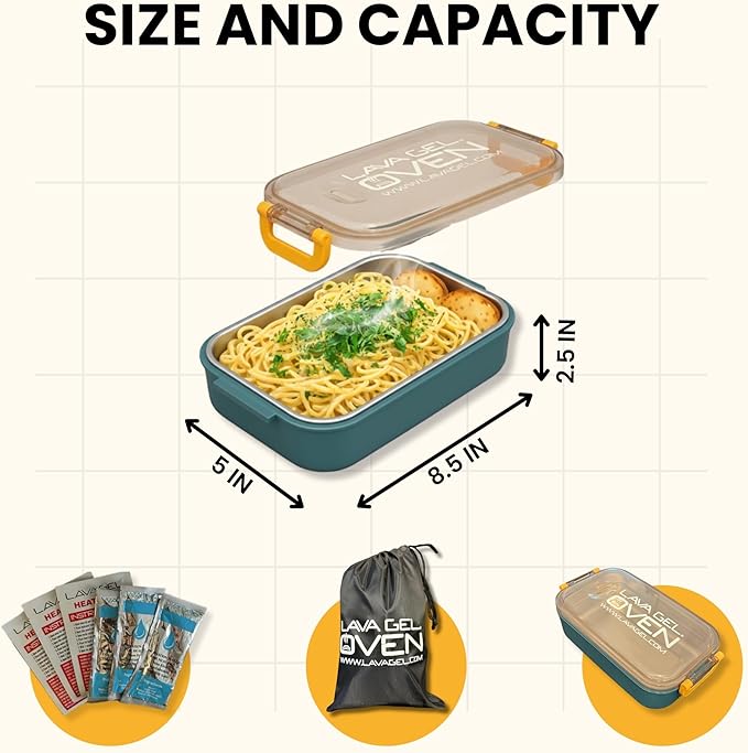 Oven – Flameless Self-Heating Lunch Box & Portable Food Warmer – No Fire or Plugs – Heats Cans, MREs & Meals in 10 Min – Perfect for Camping, Travel, Emergencies & Office