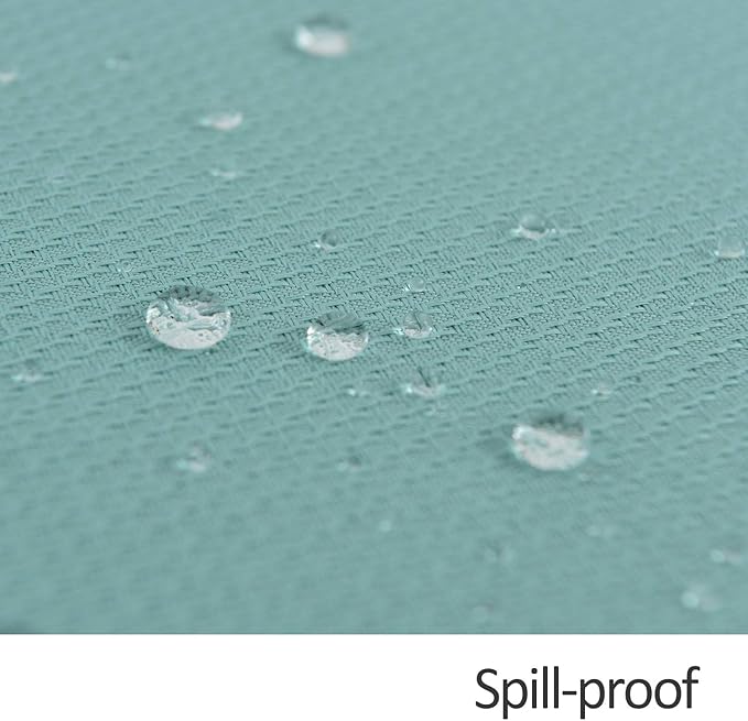 maxmill Rectangle Textured Tablecloth Waterproof Spillproof Wrinkle Free Table Cloth, Kitchen Dining Tabletop Decoration, Fabric Table Cover for Outdoor and Indoor Use, 52 x 70 Inch, Turquoise